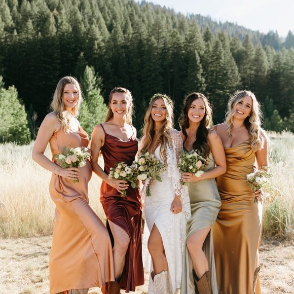 REVELRY SKYE SATIN DRESS - Picture 2 of 4